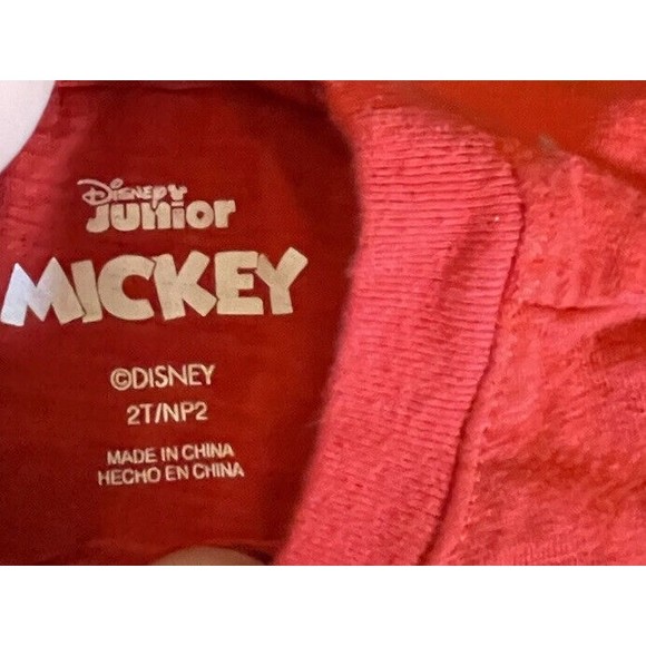 Disney Jr Boys 2T Top Long Sleeve Buddies For Life Red Mickey Mouse Goofy - Picture 5 of 5